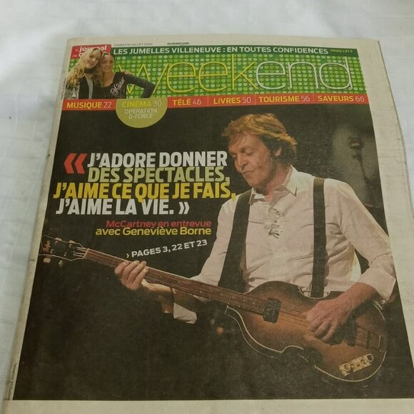 Other - “McCartney interviewed by Geneviève Borne” Journal de Québec Weekend in French